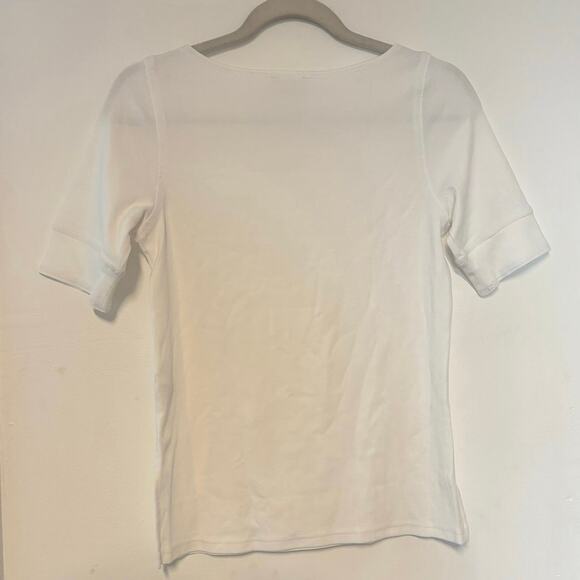 NWT Madewell Elbow-Sleeve Boatneck Tee In White Size Small - Picture 4 of 7